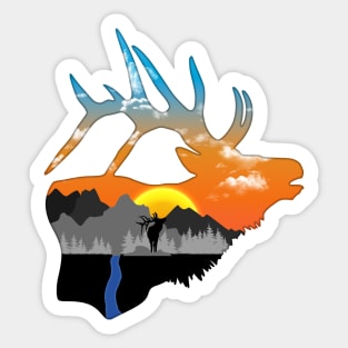 Elk Silhouette Sticker